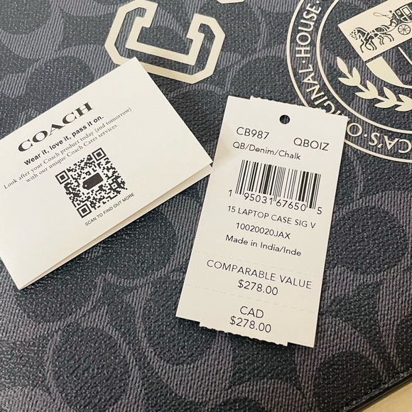 NWT Laptop Sleeve in Signature Canvas with Coach Varsity and Billfold wallet - Picture 5 of 16